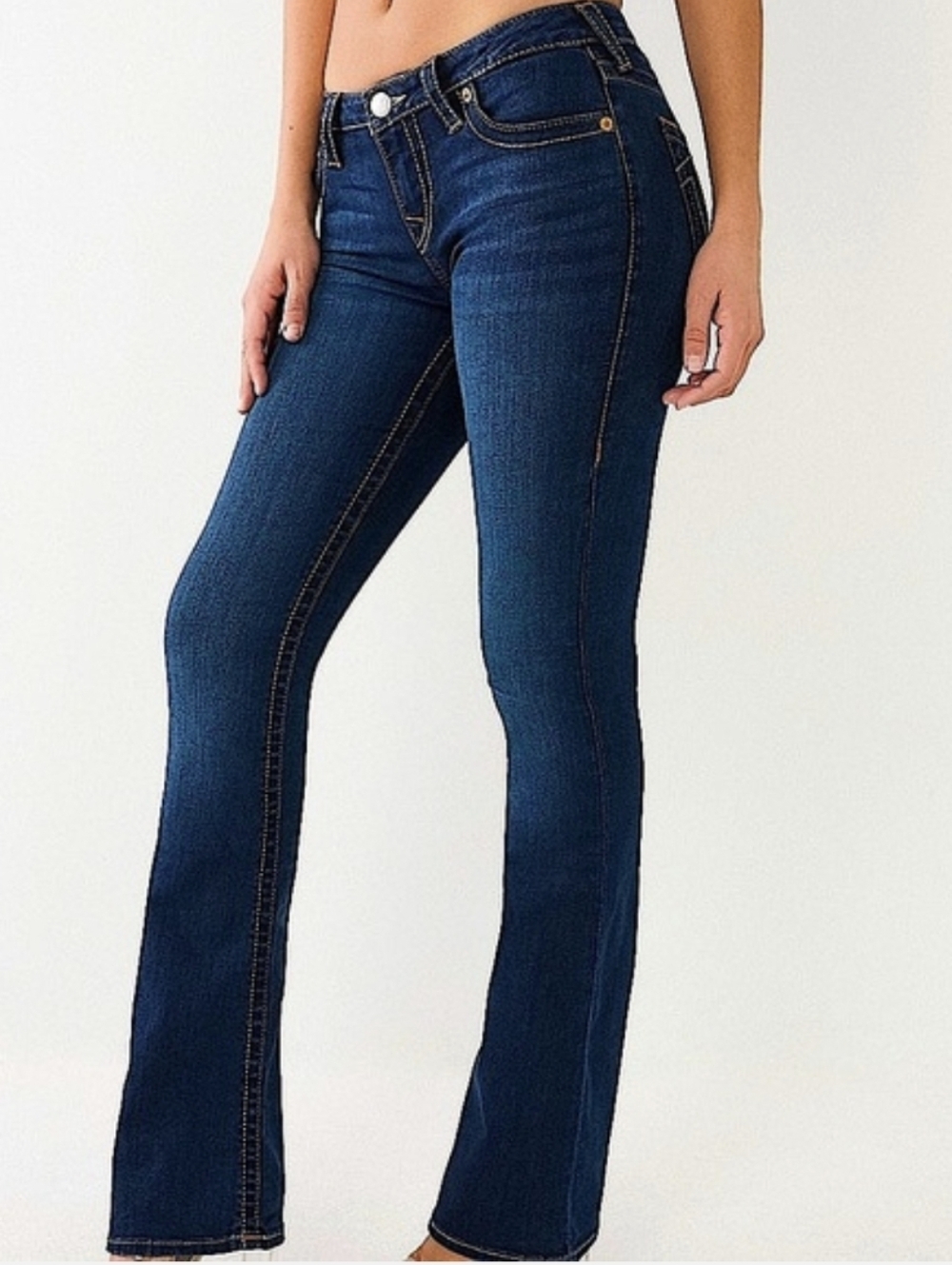 New True Religion Y2k Halle Mid Rise Super Skinny Jeans Womens Size 29 Darkwash